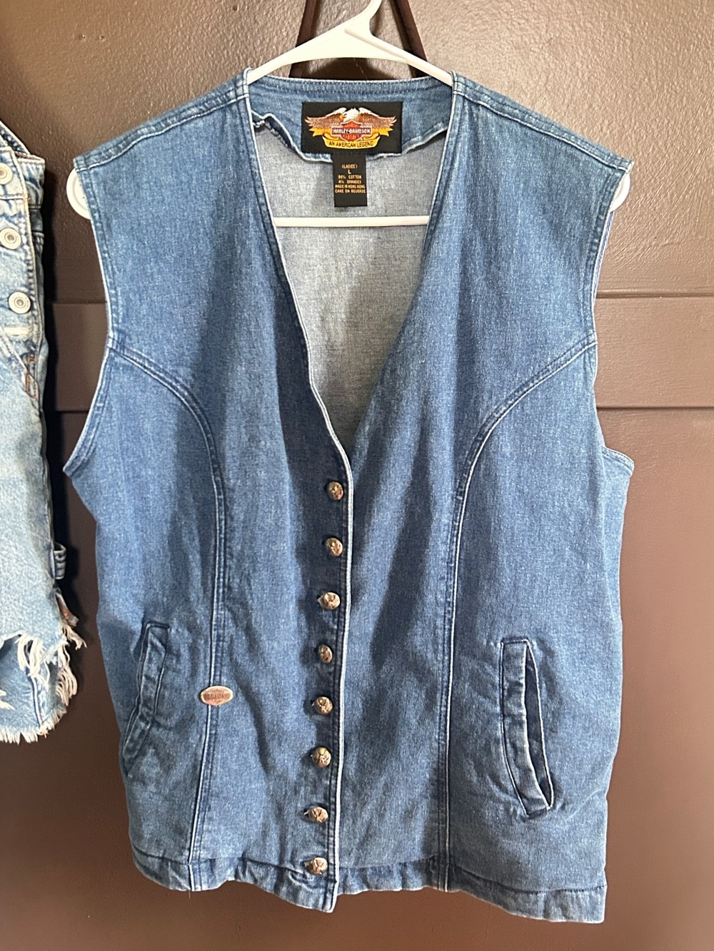 Harley-Davidson Blue Denim Button-Front Vest